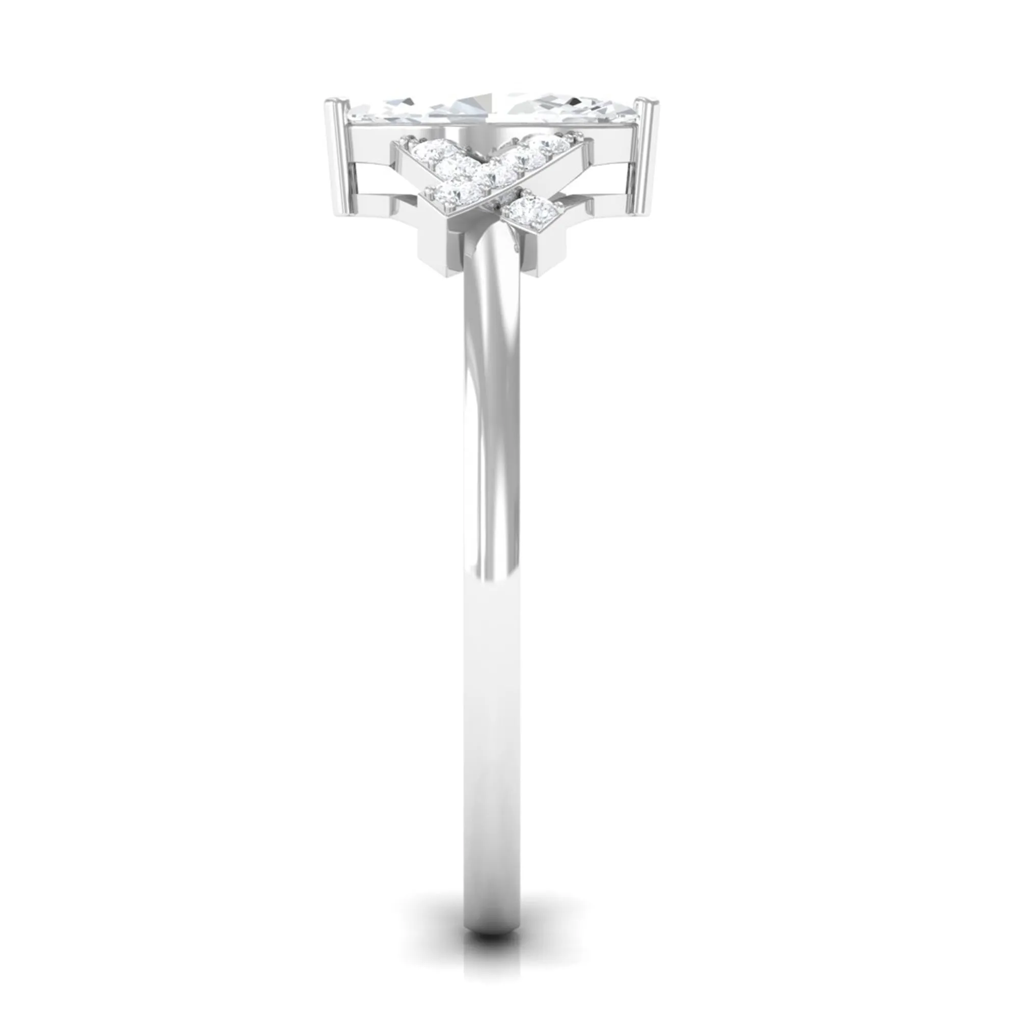 1 CT Marquise Cut Zircon Engagement Ring with Split Shank