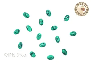 6 x 4mm Green Turquoise Oval Gemstone Cabochon - 10 pcs