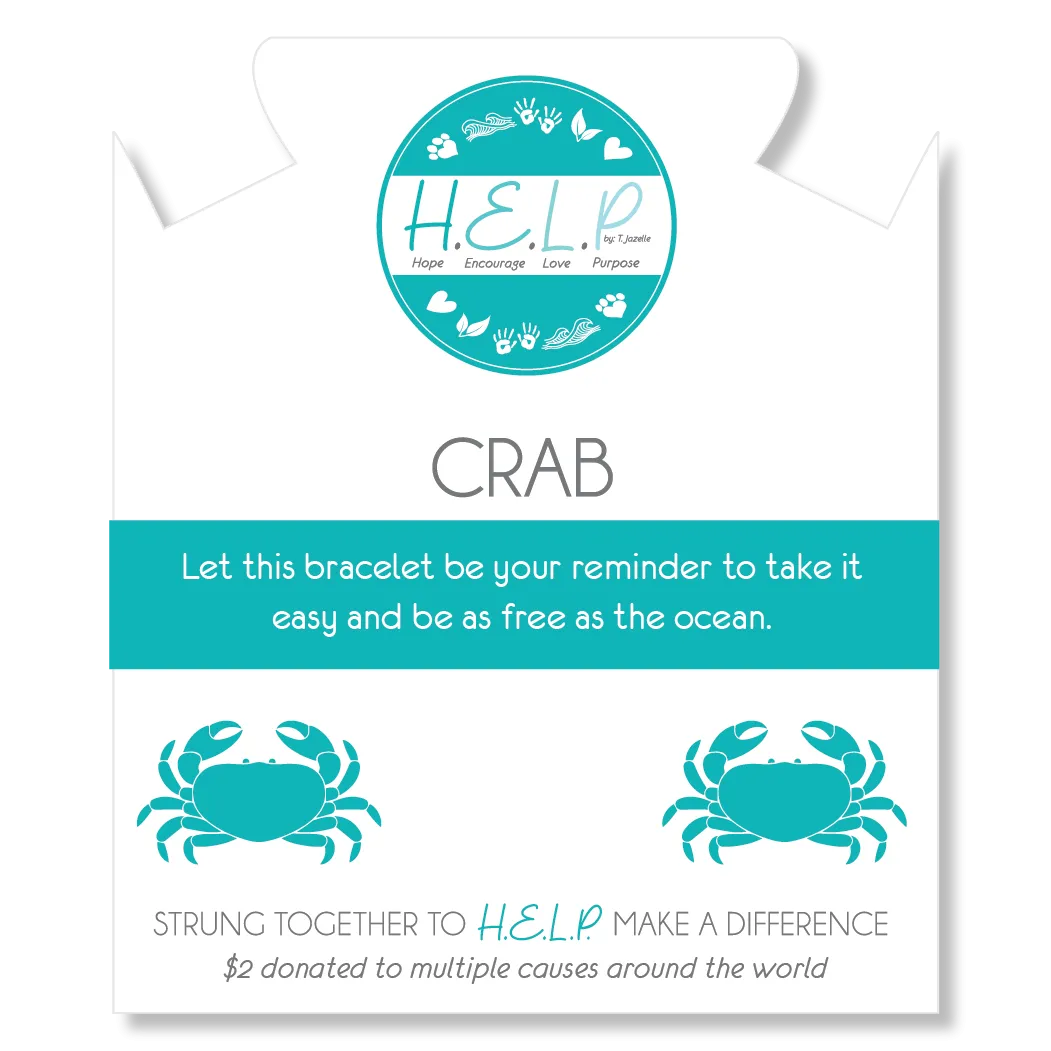 Crab Charm with Lemonade Jade Charity Bracelet