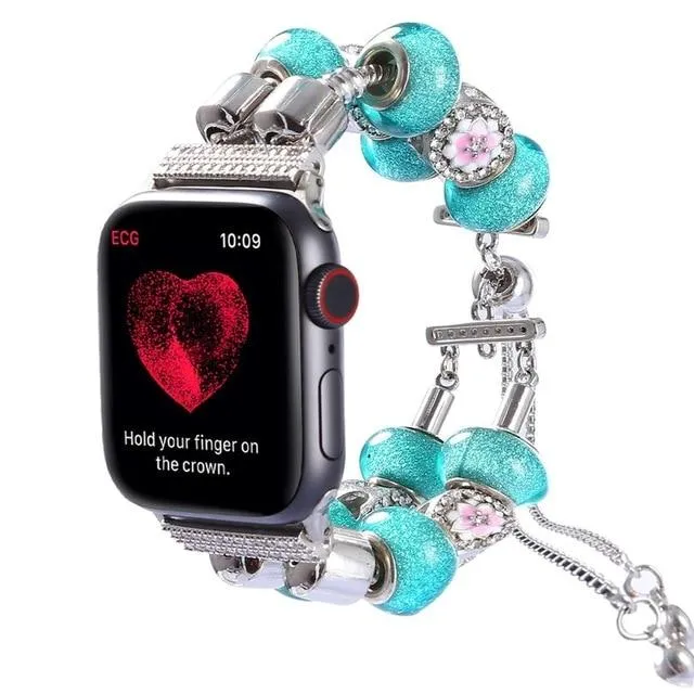 DIY Manual Strap, Apple Watchband Series 7 6 5 Women Charm Watchbands