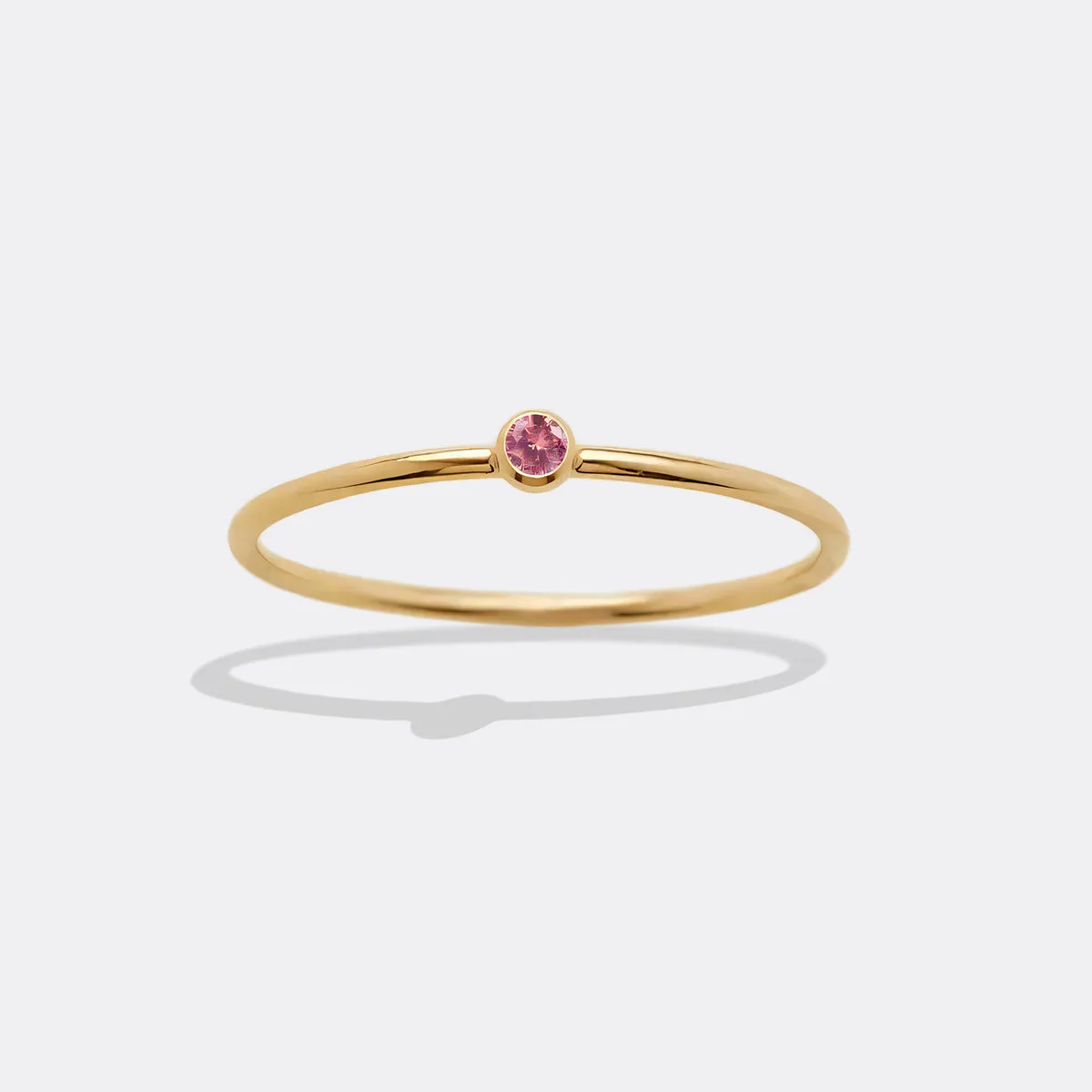 Minimalist Birthstone Stacking Band | Bezel Set Ring