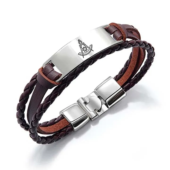Past Master Blue Lodge California Regulation Bracelet - Black & Brown